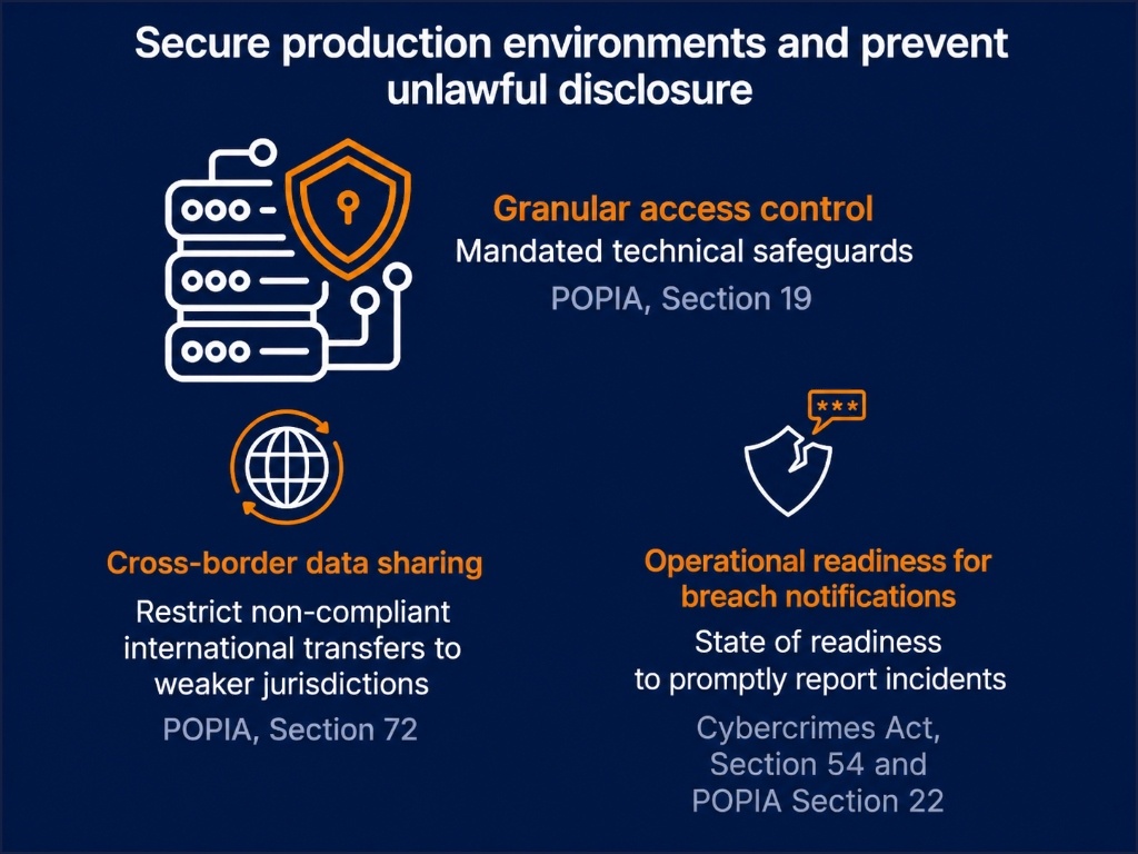 Granular access control, cross-border data transfer safeguards, and breach notification readiness for POPIA